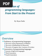 Evolution of Programming Languages: From Start To The Present