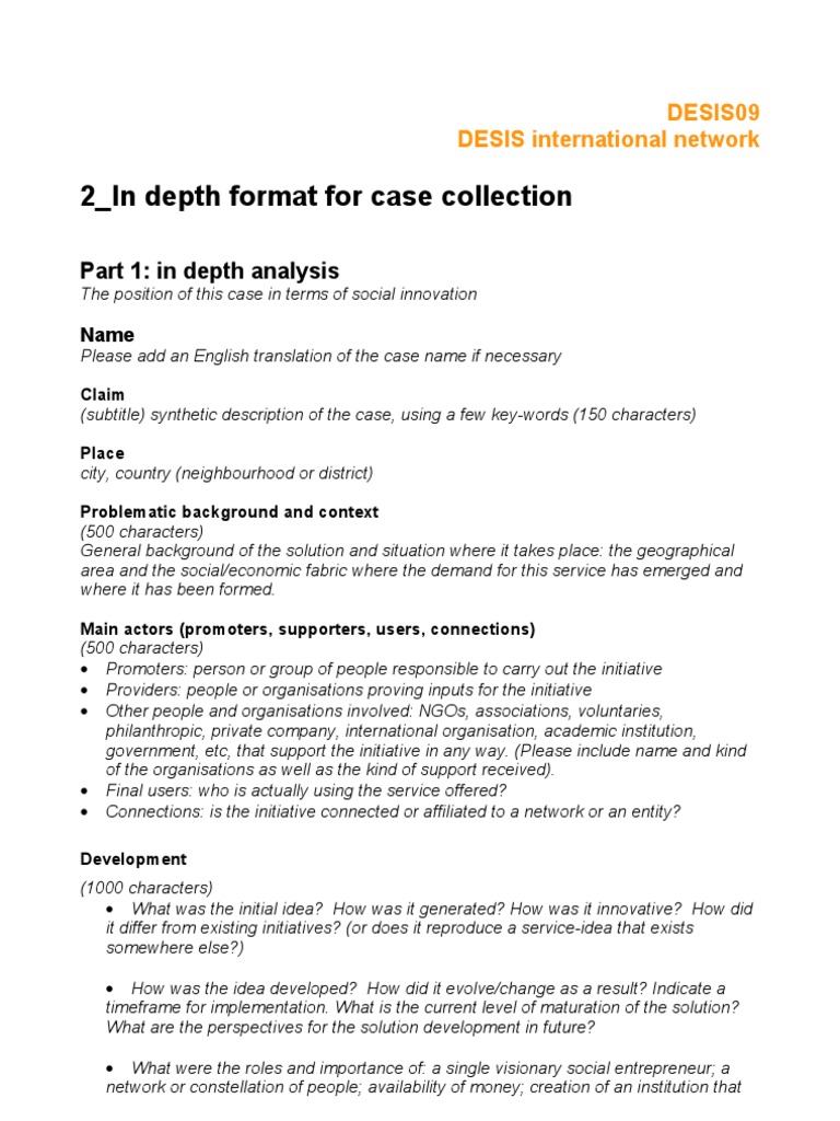 2 - in Depth Format For Case Collection | PDF | Sustainability ...