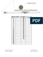 Answer Sheet (Continuous Evaluation Test) - Department of Nursing Education Name Working Area Date Marks