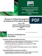 Review of Unified Geospatial Segment Architecture & Pre-Select Business Case