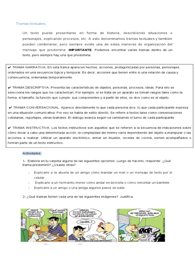 Tipos de Tramas Textuales Explicadas | PDF | Narrativa | Cognición