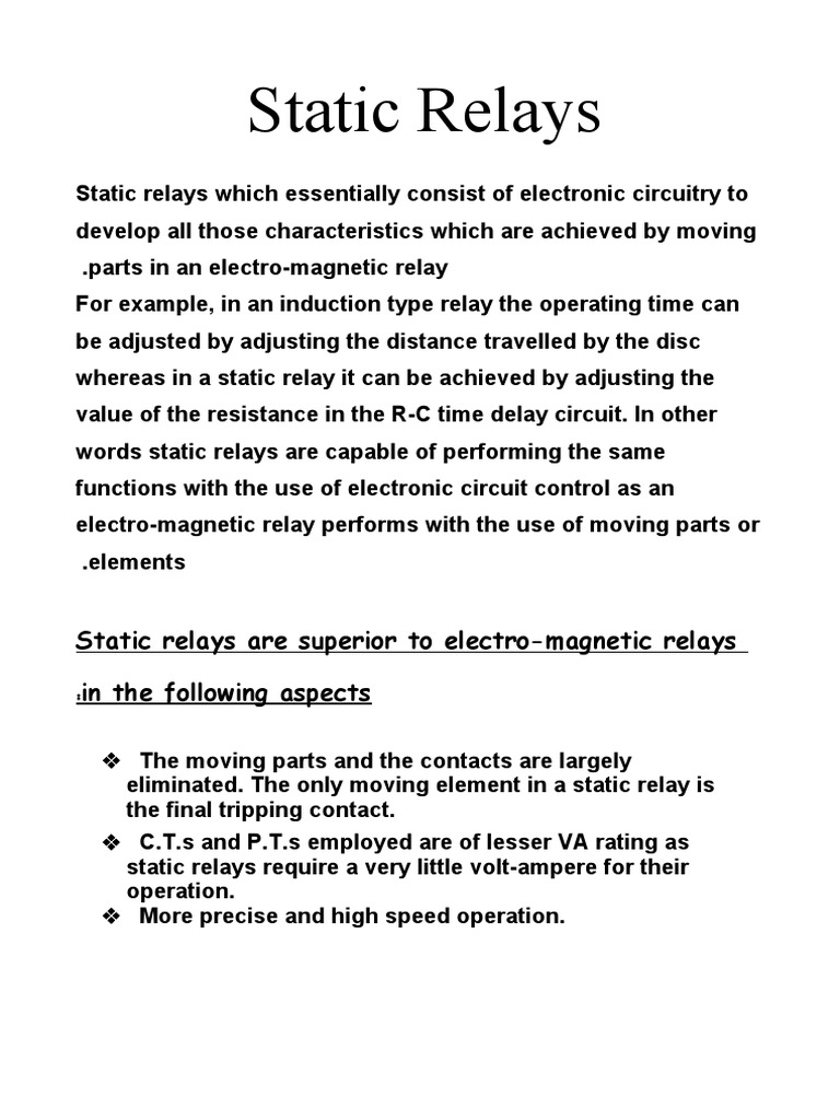 Comparing Static and Relays A Breakdown of Their