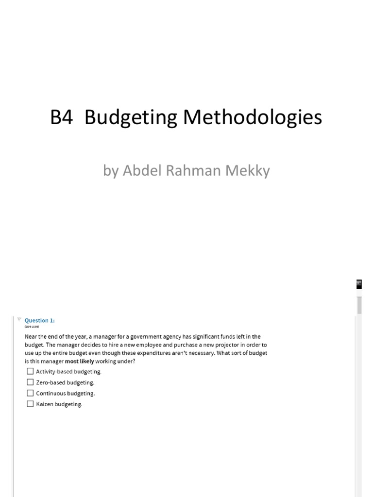 Three Budgeting Types Explained | PDF
