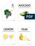 Tarjetas Vocabulario Fruta en Inglés