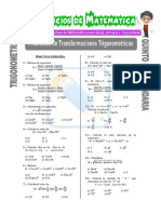 Problemas de Transformaciones Trigonométricas para Quinto de Secundaria