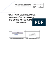 Plan para La Vigilancia Prevencion y Control Del COVID 19 en MYR TECNOMAQ