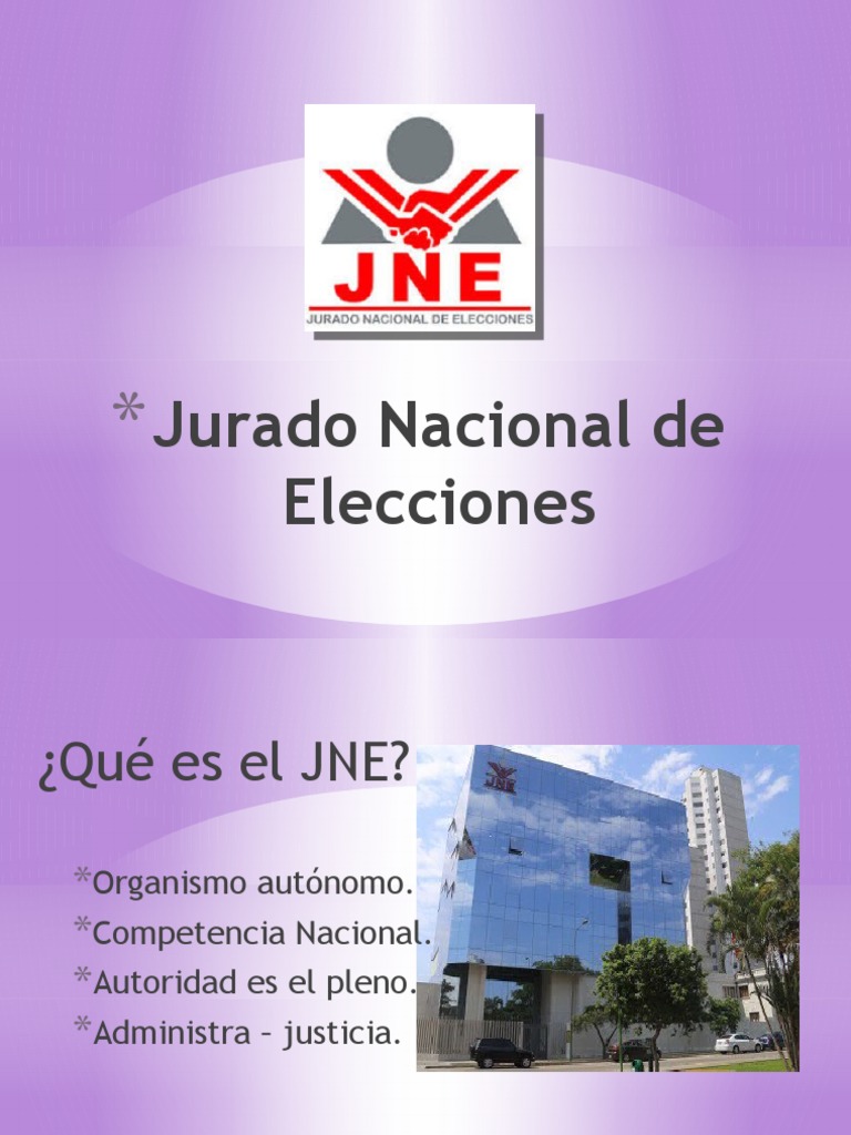 Jne Power Point | PDF | Eventos políticos | Elecciones