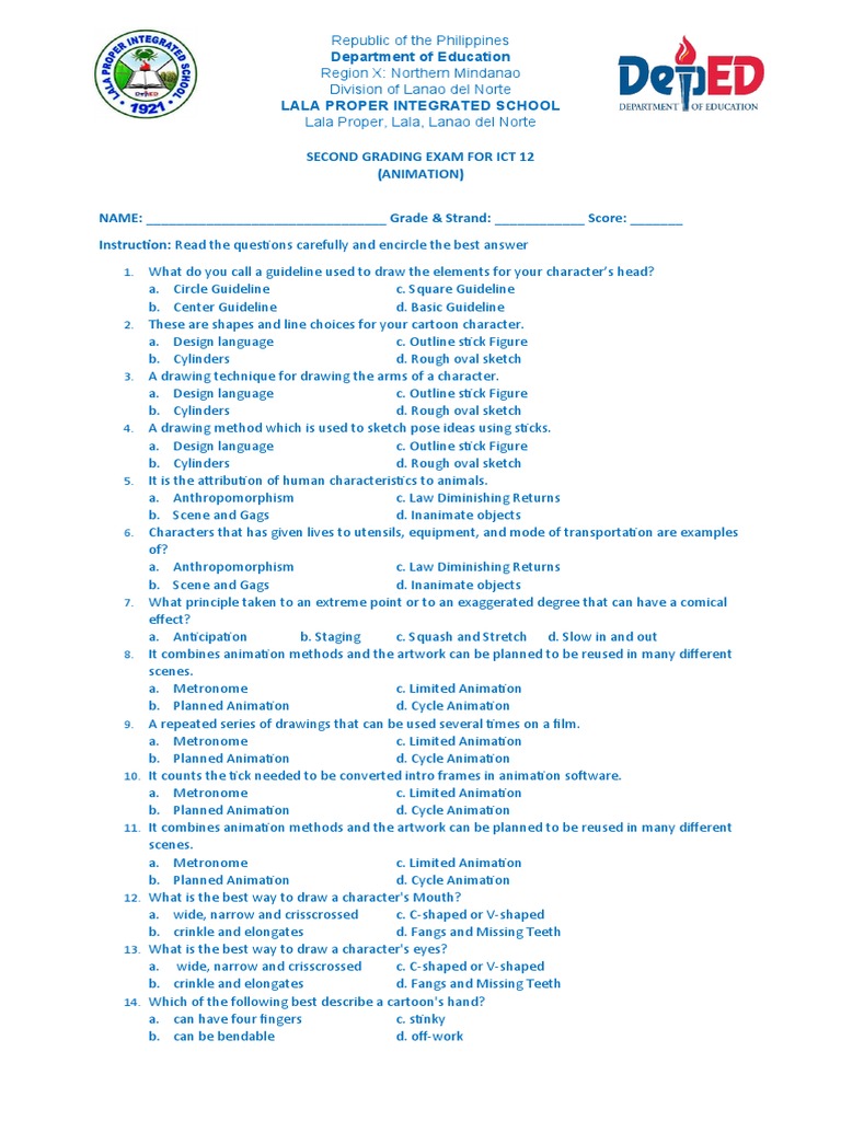 Animation 2ND Exam | PDF | Animation | Drawing