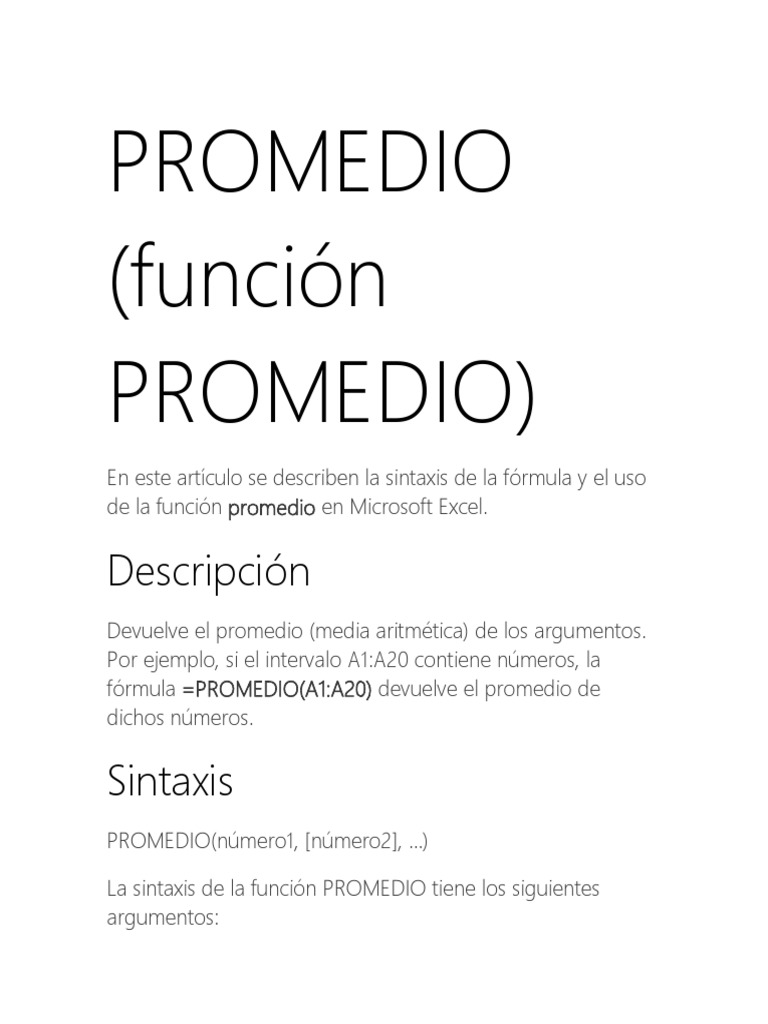 Promedio PDF | PDF | Microsoft Excel | Informática