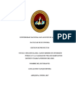 Influencia Del Canon Minero en Inversión Pública y La Calidad de Vida de Habitantes Distrito Tiabaya 2011-2015