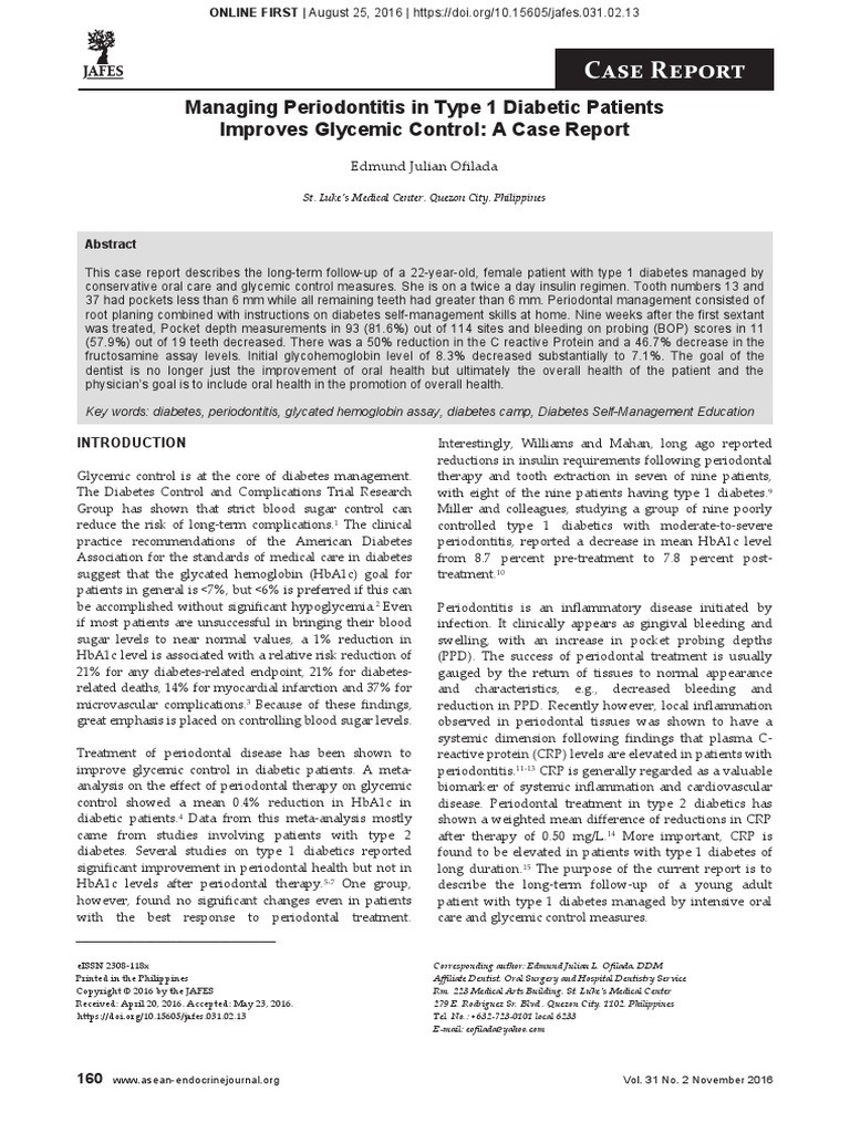 Case Report | PDF | Diabetes Management | Glycated Hemoglobin