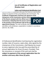 SECTION 18. Issuance of Certificates of Registration and Professional Identification Card