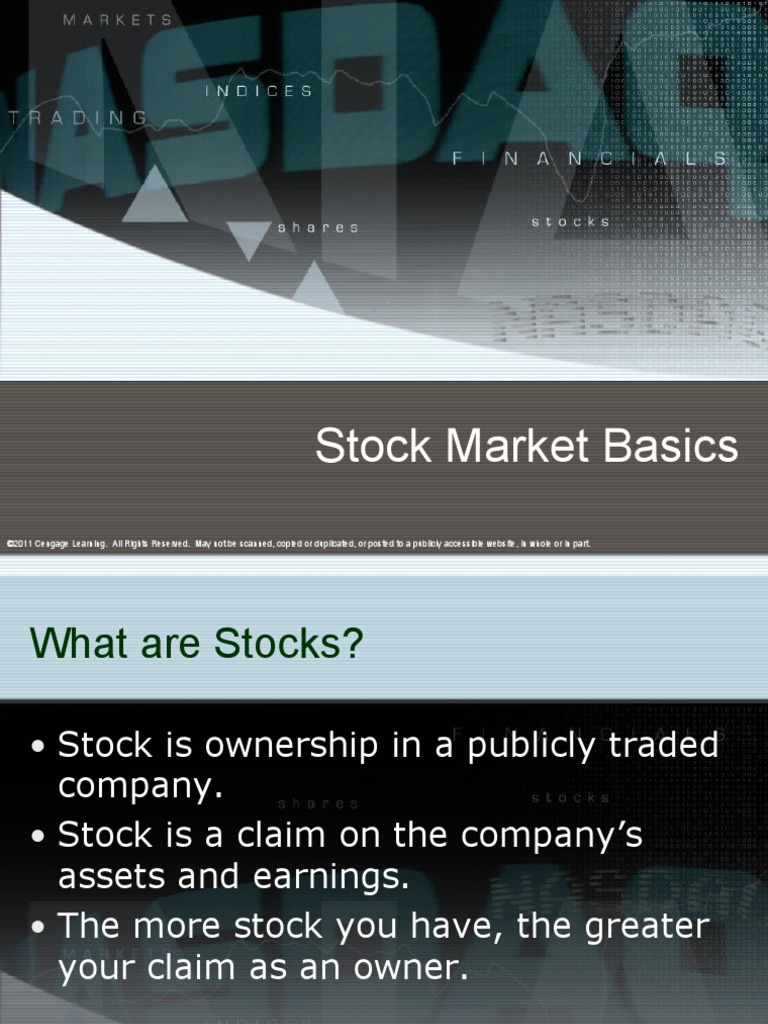 2 Stock Market Basics PDF Futures Contract Stocks