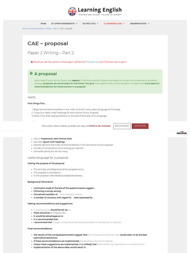 Proposal For Cae | Download Free PDF | International Student | Cognition