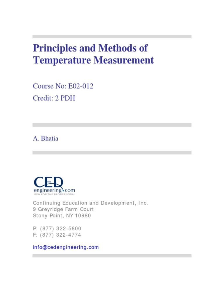Temperature Measurement Methods Explained | PDF | Thermocouple ...