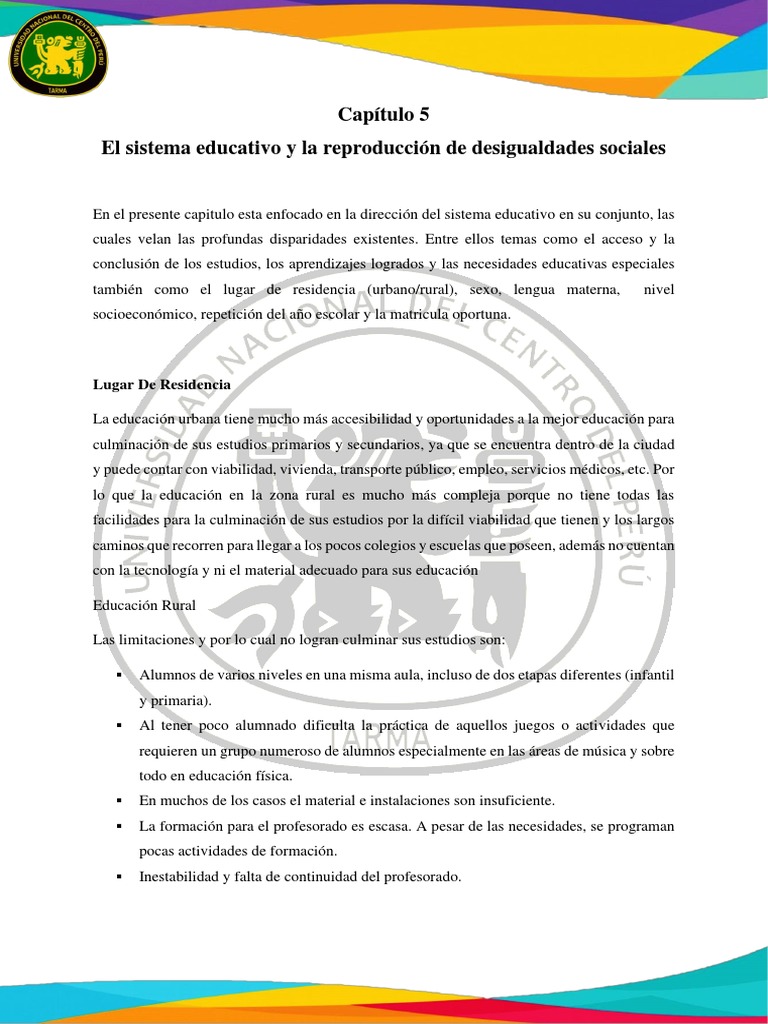 Educación y Desigualdades Sociales | PDF | Desigualdad social ...