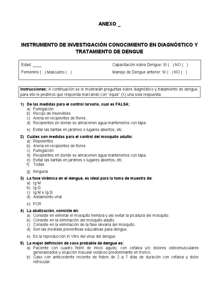 Examen Dengue Educads Cursos