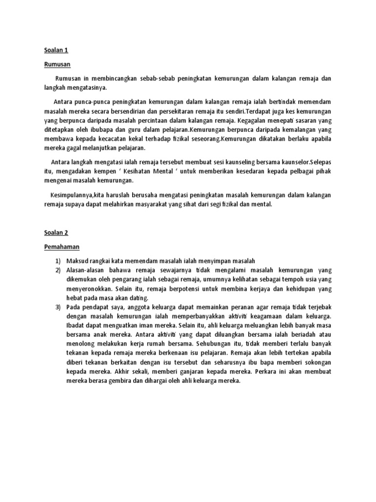 Rumusan Kemurungan Pdf