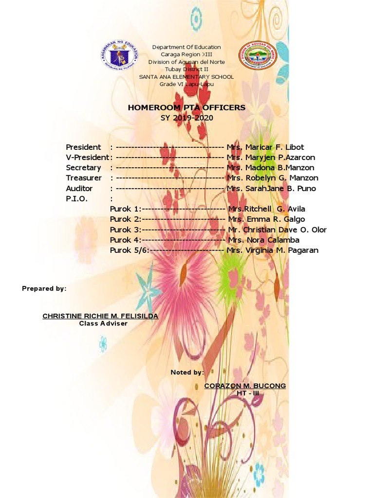 Homeroom Pta Officers | PDF