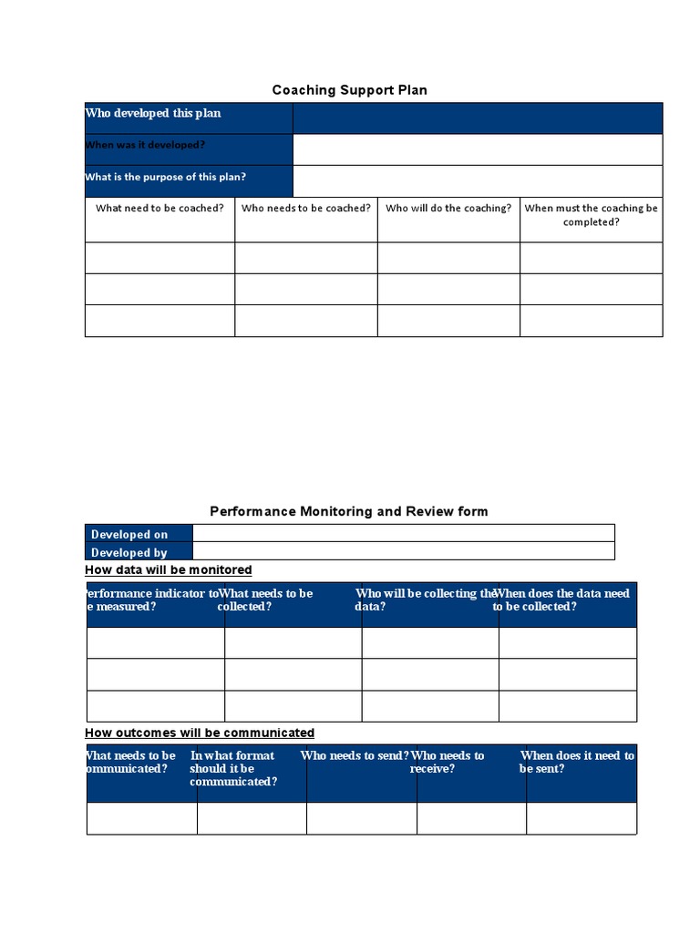 Coaching Support Plan Overview | PDF | Career & Growth | Business