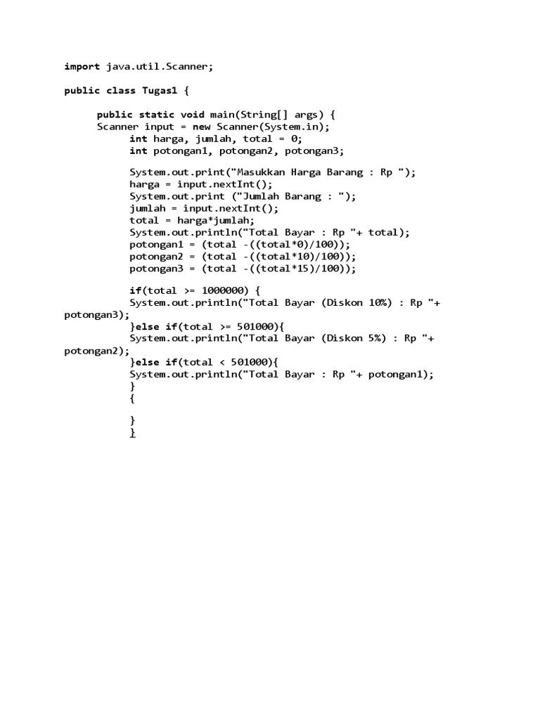 Java Program for Price Calculation | PDF