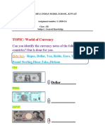 TOPIC-World of Currency: Can You Identify The Currency Notes of The Following Countries? One Is Done For You