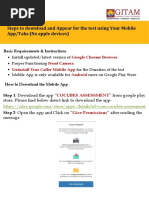 Steps To Download and Appear For The Test Using Your Mobile App/Tabs (No Apple Devices)