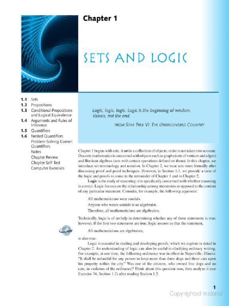Sets, Logic and Rules of Inference | PDF
