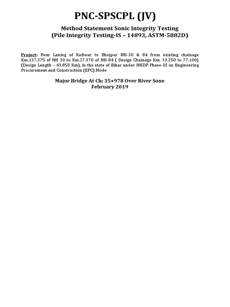 Sonic Integrity Testing Methodology | PDF | Deep Foundation | Amplifier