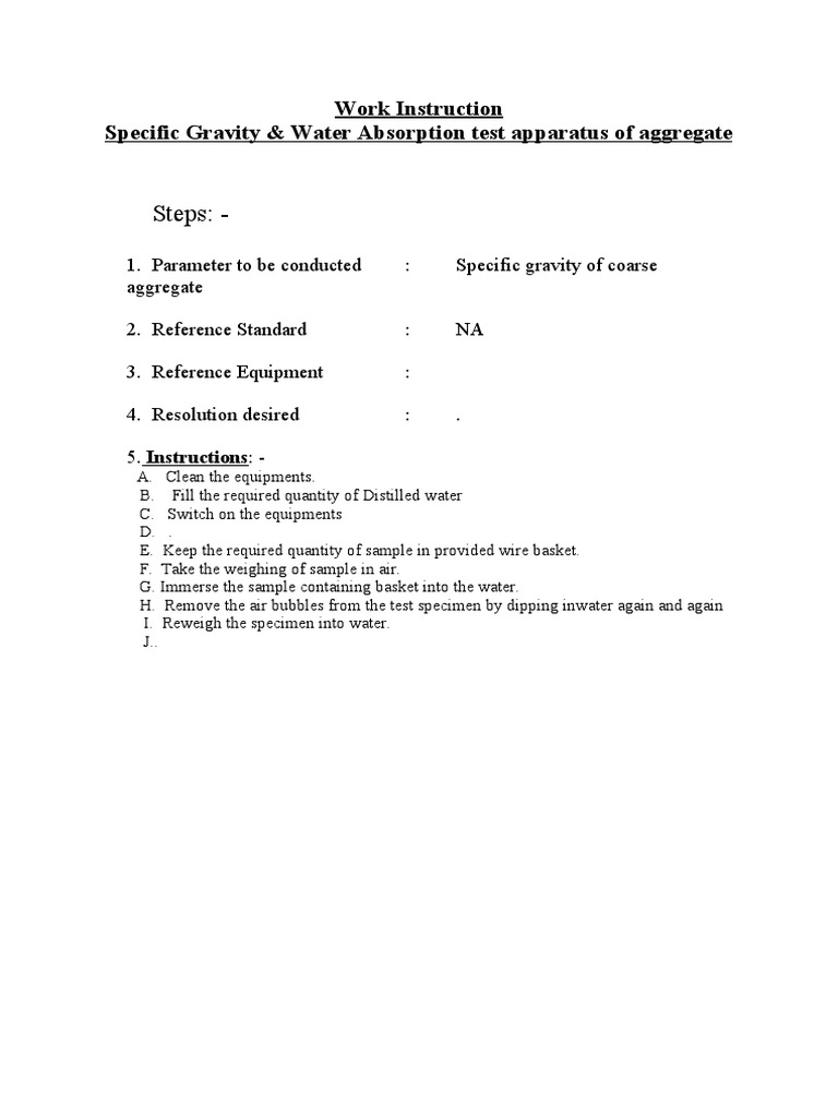 Specific Gravity & Water Absorption Test Guide | PDF
