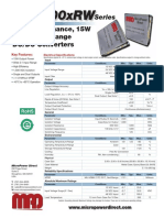 MC1500xRW: High Performance, 15W Wide Input Range DC/DC Con Vert Ers