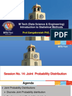 M Tech (Data Science & Engineering) Introduction to Statistical Methods Joint Probability Distribution