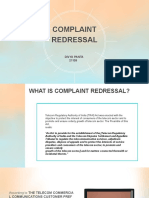 Complaint Redressal: Divya Panta 21109