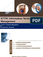 ICT751 Information Technology Management: Lecture 2: IT Systems Management by
