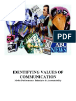 Identifying Values of Communication: Media Performance: Principles & Accountability