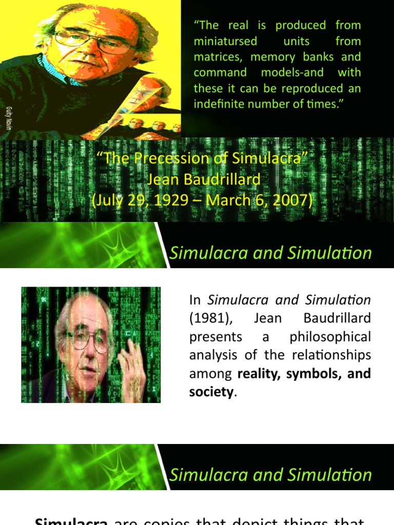 SIMULACRA AND SIMULATION BY JEAN BAUDRILLARD PDF visual data 2