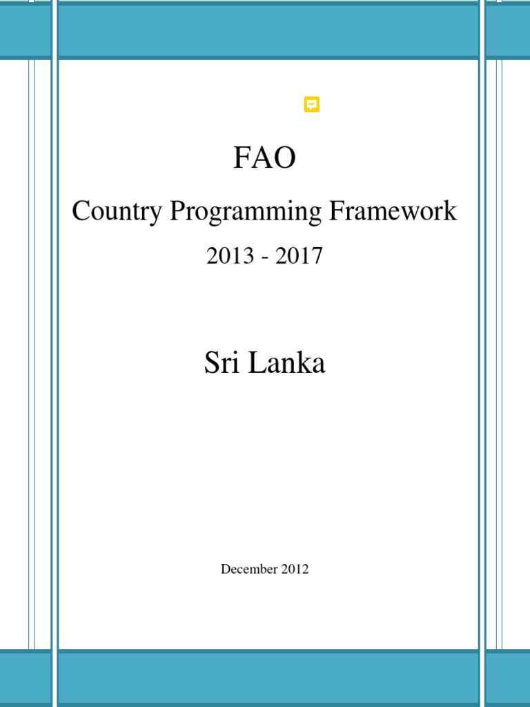 FAO Country Programing Framework SriLanka PDF | PDF | Food And ...