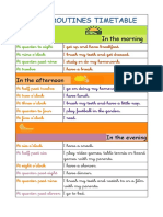 Daily Routines Timetable PDF