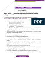 UPSC General Circulation Atmosphere Geography Notes