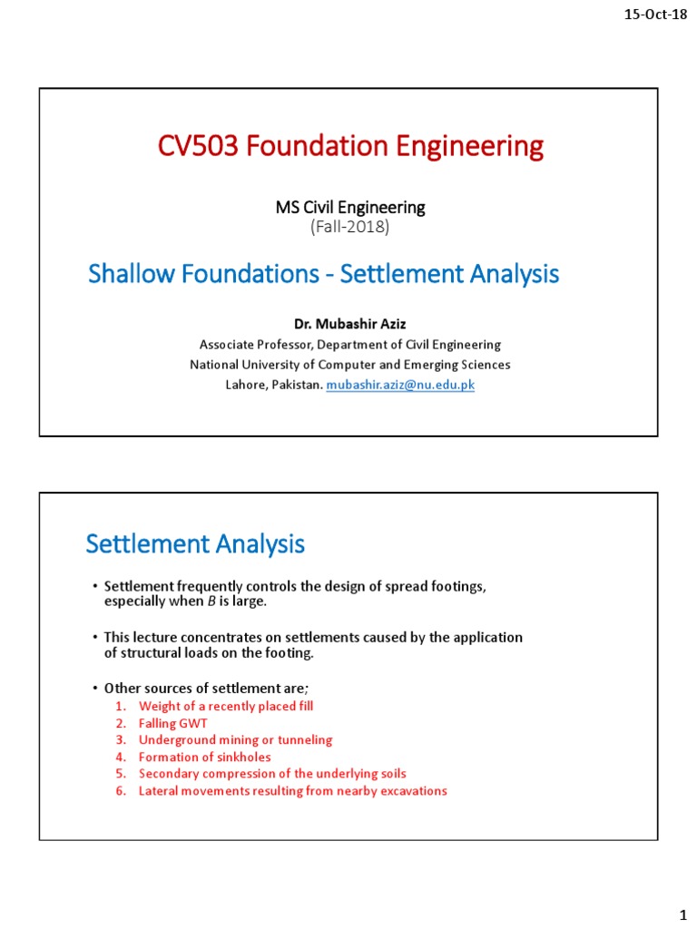 Settlement Criteria for Shallow Foundations | PDF | Soil | Mechanics