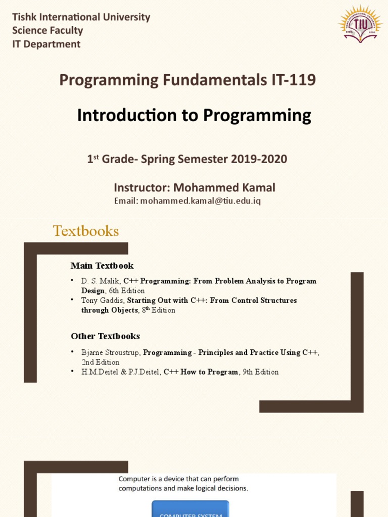 Programming Fund-Lecture-1 | PDF | Integrated Development Environment ...