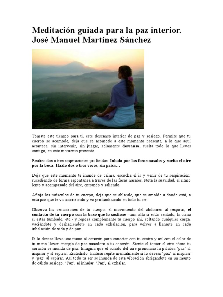 Meditación Guiada para la Paz Interior | PDF | Prana | Respiración