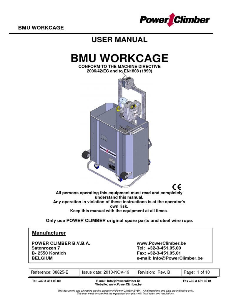 User Manual for BMU Workcage: Instructions for Safe Operation and ...