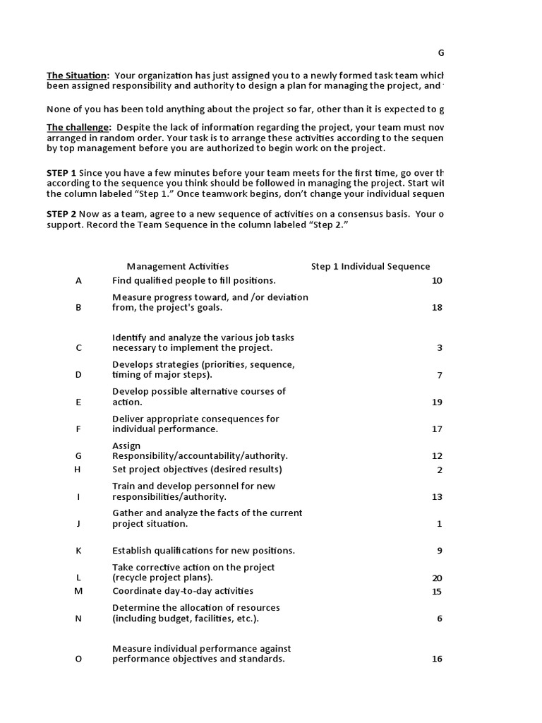Group Project Planning Exercise | PDF | Psychological Concepts | Cognition