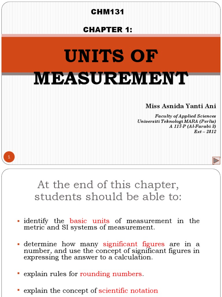 CHM131: Units of Measurement Overview | PDF | Significant Figures ...