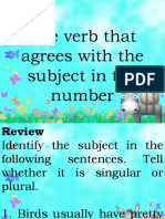 Use verb that agrees with subject