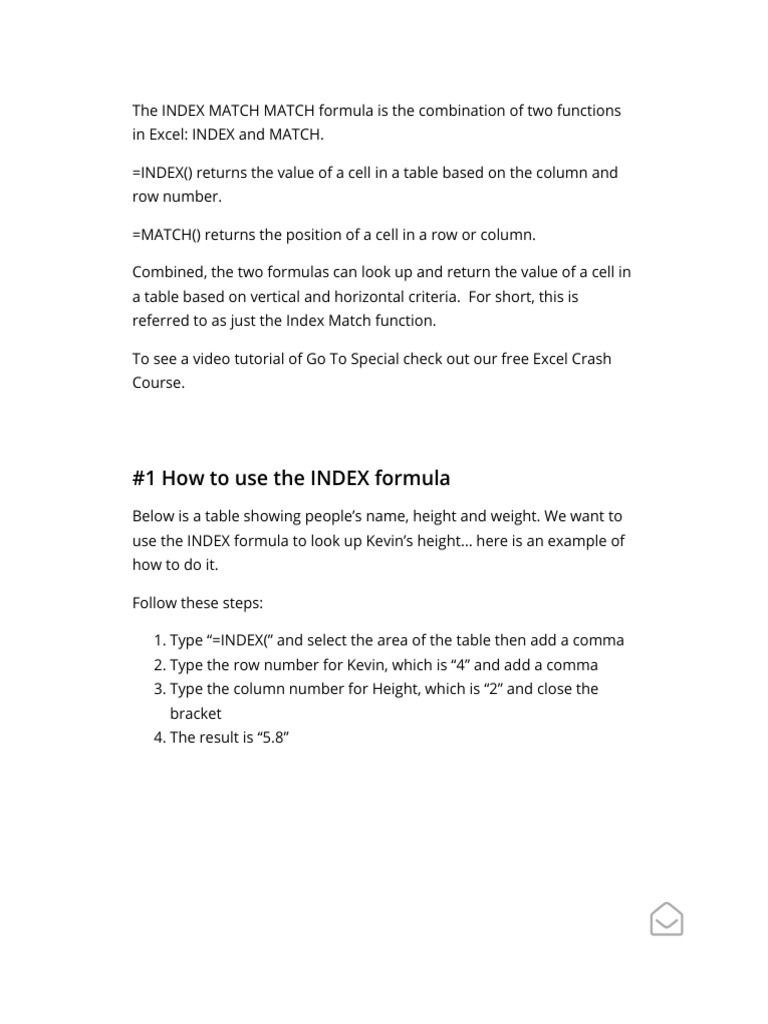 INDEX MATCH MATCH - Step by Step Excel Tutorial | PDF | Microsoft Excel ...