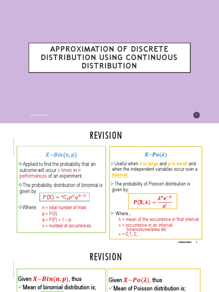 Discrete to Continuous Distribution Approximation | PDF | Probability ...