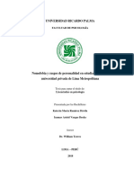 Nomofobia y Rasgos de Personalidad en Estudiantes de Una Universidad Privada de Lima Metropolitana