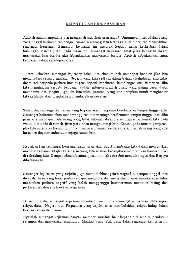 Kepentingan Hidup Berjiran Pdf